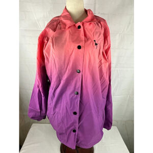Women’s PINK Victoria’s Secret Ombre Dip Dye Snap Button Front Jacket Size L